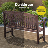Outdoor Chairs: Gardeon Outdoor Garden Bench Wooden 2 Seater Lounge Chair Patio Furniture Brown