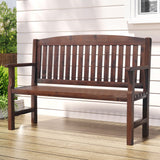 Outdoor Chairs: Gardeon Outdoor Garden Bench Wooden 2 Seater Lounge Chair Patio Furniture Brown