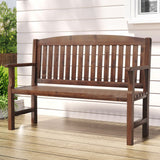 Outdoor Chairs: Gardeon Outdoor Garden Bench Wooden 2 Seater Lounge Chair Patio Furniture Brown