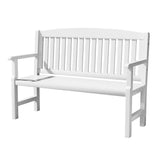 Outdoor Chairs: Gardeon Outdoor Garden Bench Wooden 2 Seater Lounge Chair Patio Furniture White