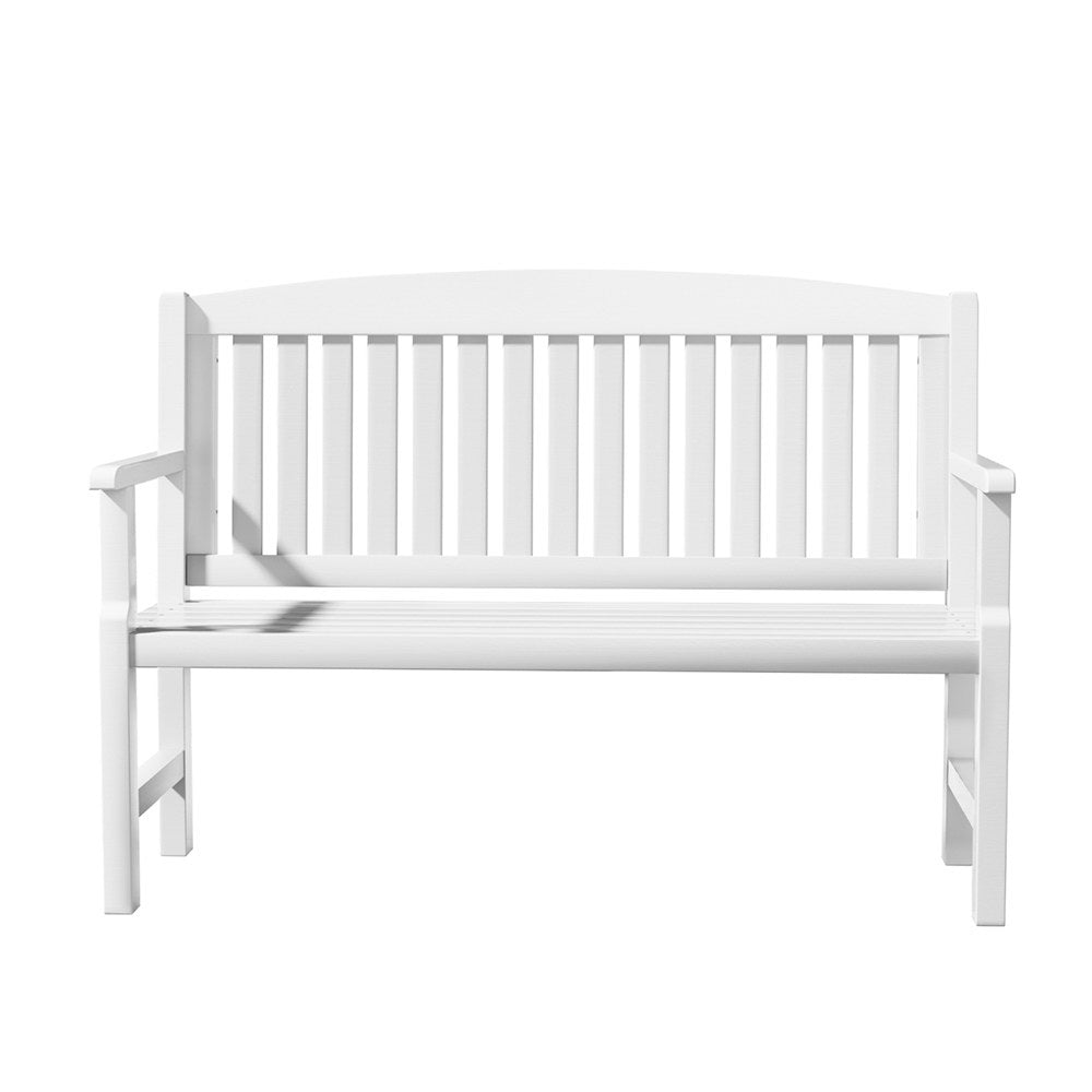 Outdoor Chairs: Gardeon Outdoor Garden Bench Wooden 2 Seater Lounge Chair Patio Furniture White