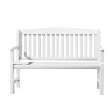 Outdoor Chairs: Gardeon Outdoor Garden Bench Wooden 2 Seater Lounge Chair Patio Furniture White