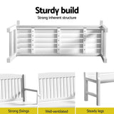 Outdoor Chairs: Gardeon Outdoor Garden Bench Wooden 2 Seater Lounge Chair Patio Furniture White