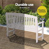 Outdoor Chairs: Gardeon Outdoor Garden Bench Wooden 2 Seater Lounge Chair Patio Furniture White
