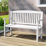Outdoor Chairs: Gardeon Outdoor Garden Bench Wooden 2 Seater Lounge Chair Patio Furniture White