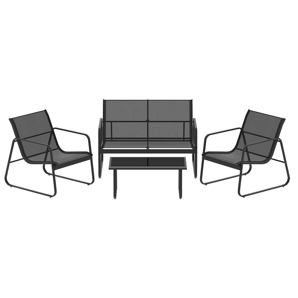Outdoor Chairs: Gardeon Outdoor Sofa Set Lounge Setting Textilene Table and Chairs Garden Patio Furniture