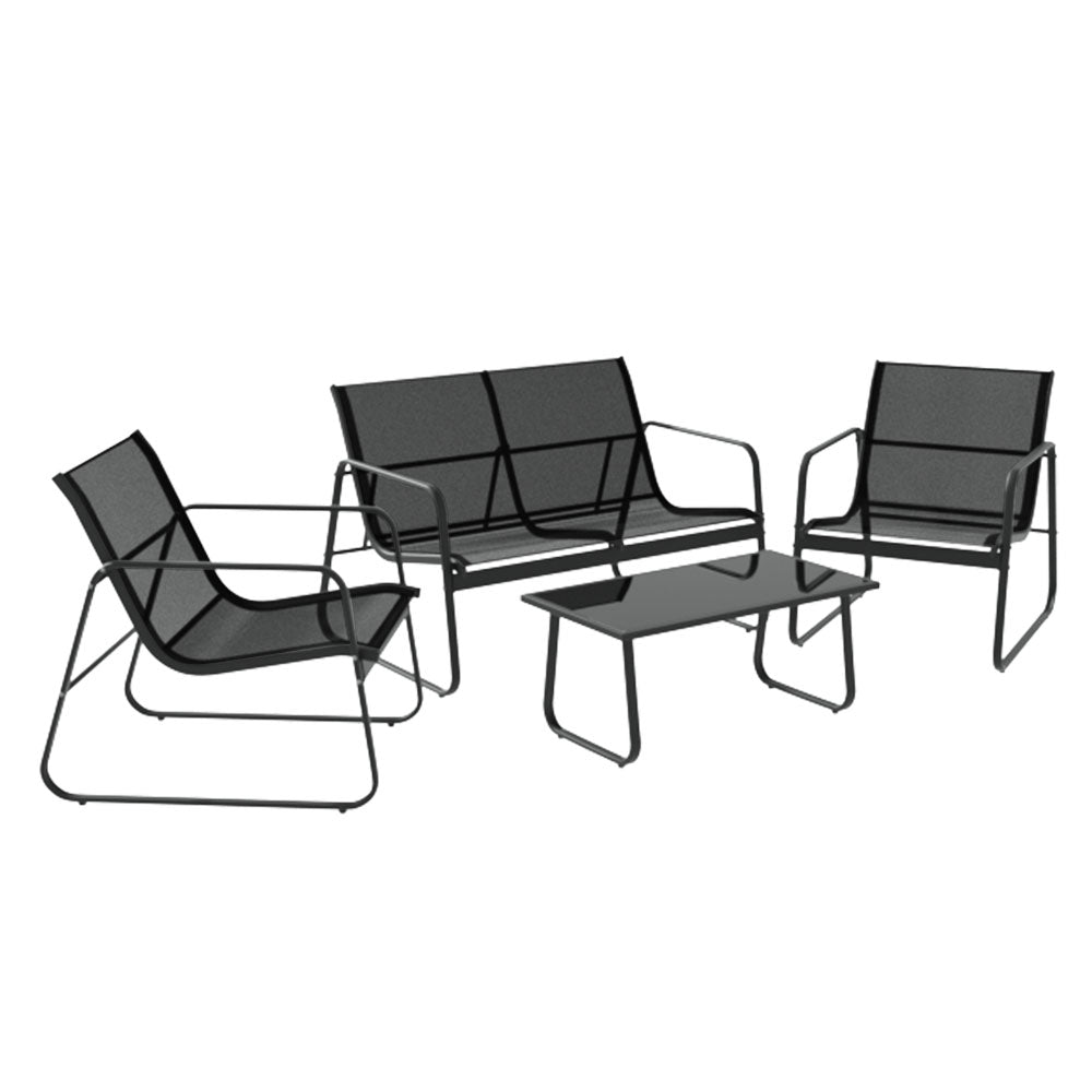 Outdoor Chairs: Gardeon Outdoor Sofa Set Lounge Setting Textilene Table and Chairs Garden Patio Furniture