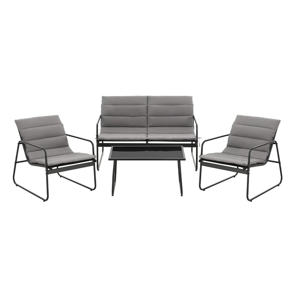 Outdoor Sofas & Lounge Sets: Gardeon 4PCS Outdoor Sofa Set Table and Chairs Cushion textilene Patio Furniture