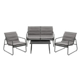 Gardeon 4PCS Outdoor Sofa Set Table and Chairs Cushion textilene Patio Furniture