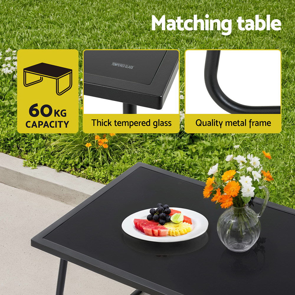 Outdoor Sofas & Lounge Sets: Gardeon 4PCS Outdoor Sofa Set Table and Chairs Cushion textilene Patio Furniture