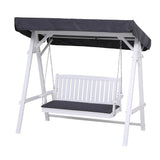 Outdoor Chairs: Gardeon Outdoor Wooden Swing Chair Garden Bench Canopy Cushion 3 Seater White
