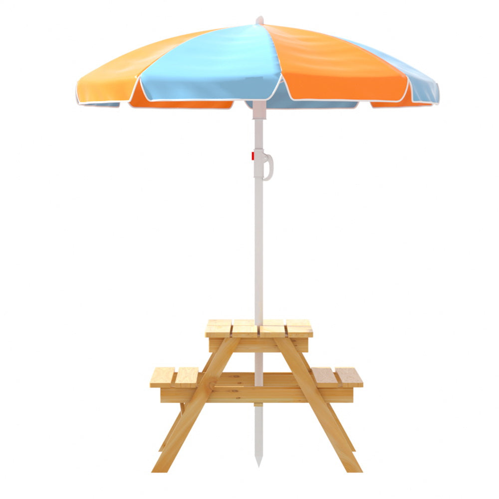 Kid's Tables, Chairs & Seats: Keezi Kids Outdoor Table and Chairs Picnic Bench Umbrella Set Water Sand Pit Box