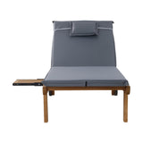Outdoor Sofas & Lounge Sets: Gardeon 2x Sun Lounge Wooden Lounger Outdoor Furniture Day Bed Wheel Patio Grey