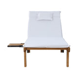 Outdoor Chairs: Gardeon 2x Sun Lounge Wooden Lounger Outdoor Furniture Day Bed Wheel Patio White