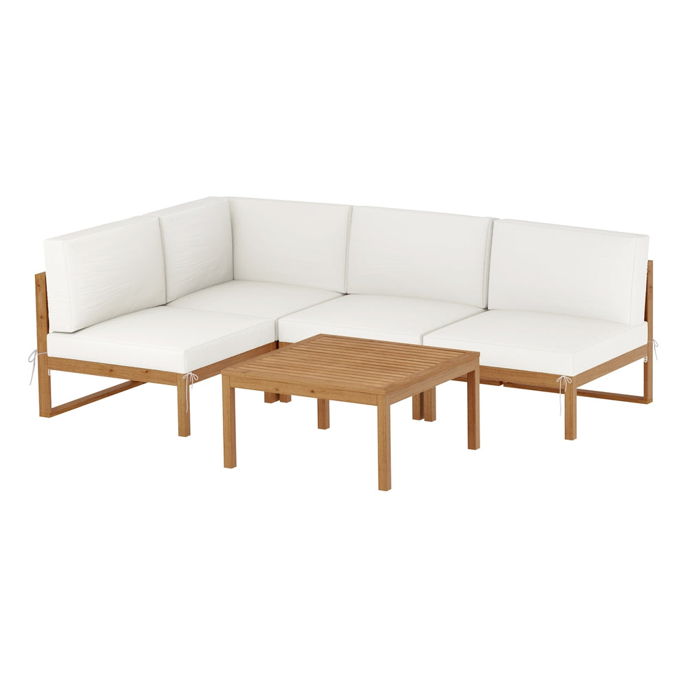 Outdoor Sofas & Lounge Sets: Gardeon 4-Seater Outdoor Sofa Set Wooden Lounge Setting 5PCS