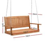 Outdoor Chairs: Gardeon Porch Swing Chair With Chain Outdoor Furniture Wooden Bench 2 Seater