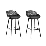 Outdoor Chairs: Gardeon 2x Outdoor Bar Stools Plastic Black