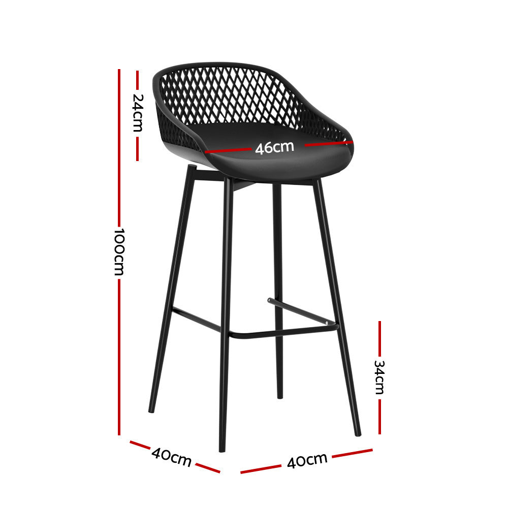 Outdoor Chairs: Gardeon 2x Outdoor Bar Stools Plastic Black