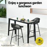 Outdoor Chairs: Gardeon 2x Outdoor Bar Stools Plastic Black