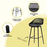 Outdoor Chairs: Gardeon 2x Outdoor Bar Stools Plastic Black