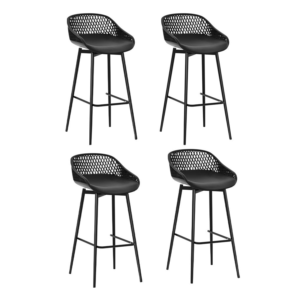 Outdoor Chairs: Gardeon 4x Outdoor Bar Stools Plastic Black