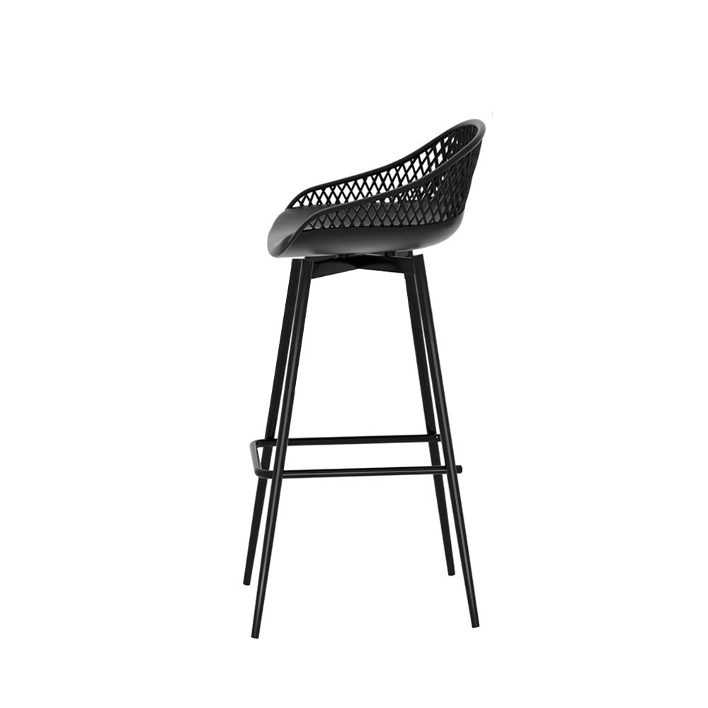 Outdoor Chairs: Gardeon 4x Outdoor Bar Stools Plastic Black