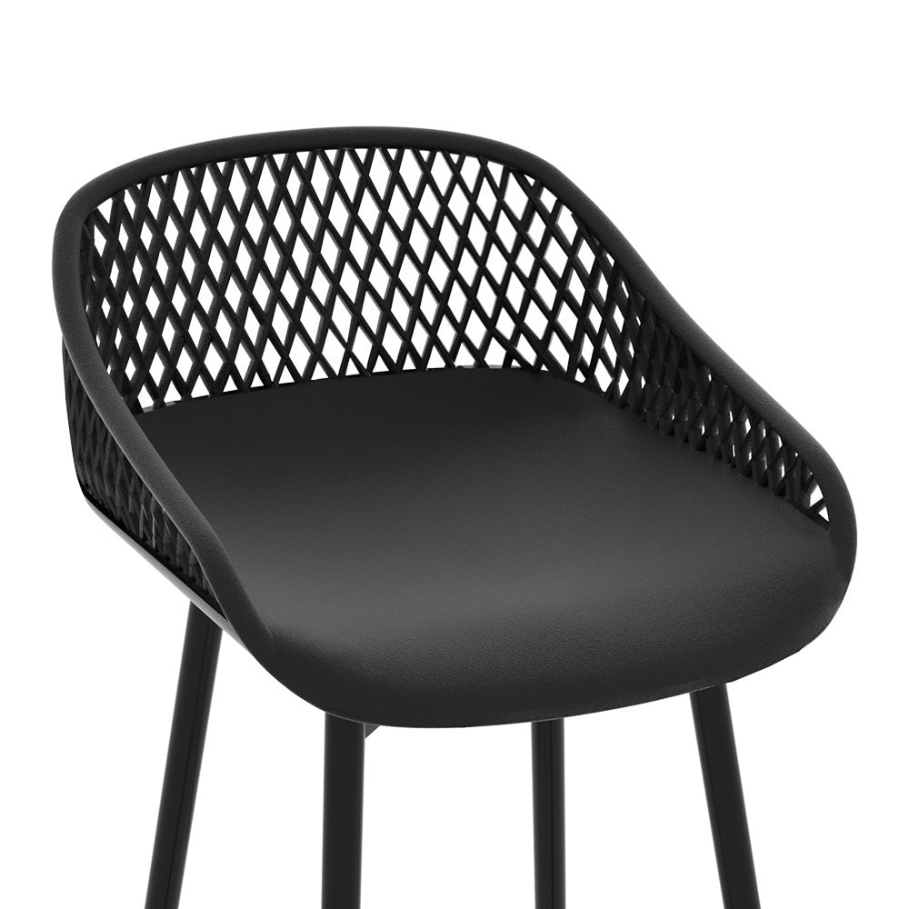 Outdoor Chairs: Gardeon 4x Outdoor Bar Stools Plastic Black