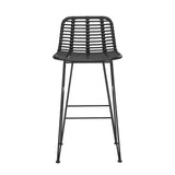 Table & Bar Stools: Gardeon 2x Outdoor Bar Stools Rattan Black