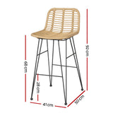 Outdoor Chairs: Gardeon 2x Outdoor Bar Stools Rattan Nature