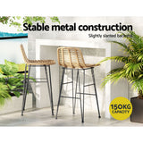 Outdoor Chairs: Gardeon 2x Outdoor Bar Stools Rattan Nature
