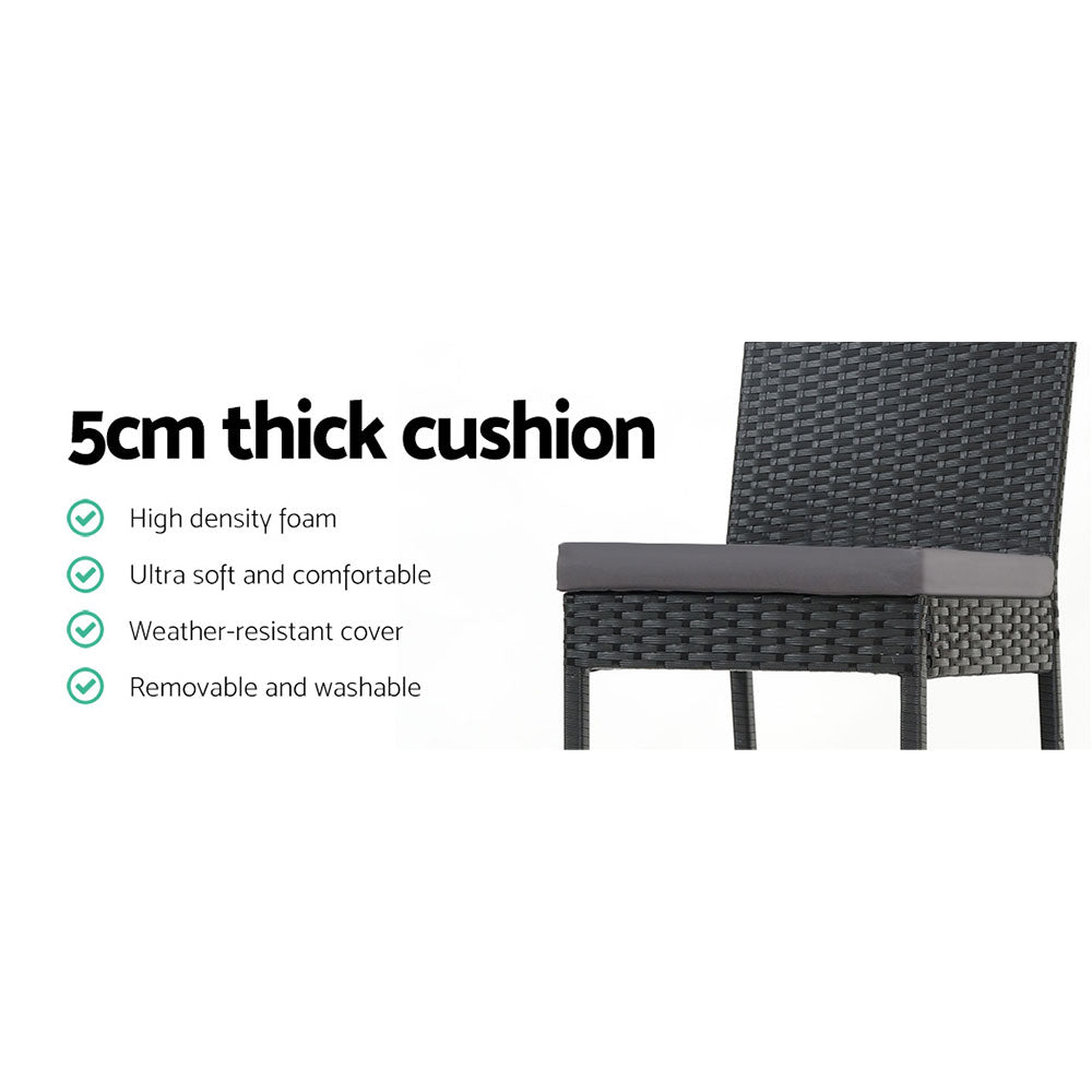Outdoor Chairs: Gardeon 2-Piece Outdoor Bar Stools Dining Chair Bar Stools Rattan Furniture