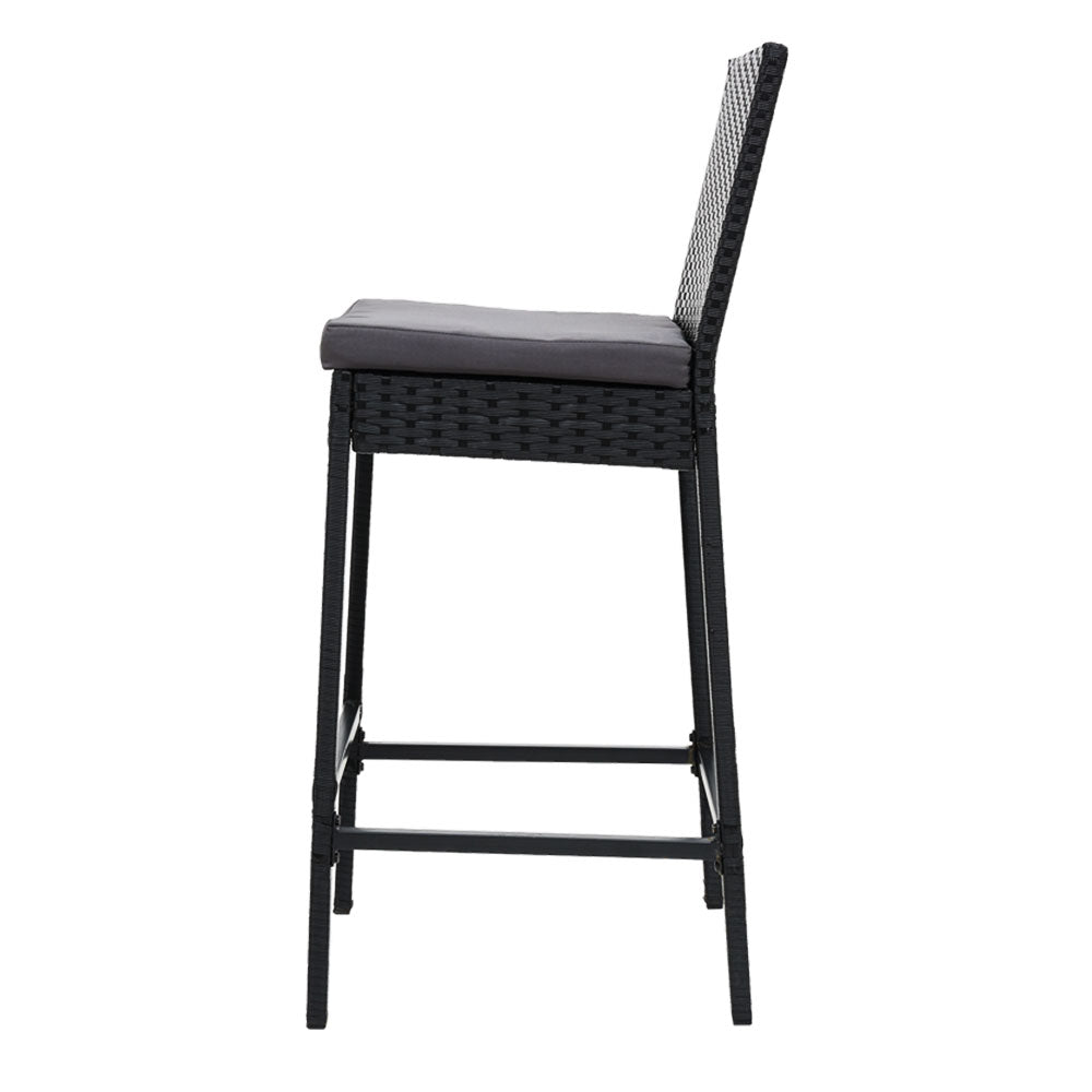 Outdoor Chairs: Gardeon 4-Piece Outdoor Bar Stools Dining Chair Bar Stools Rattan Furniture