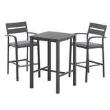 Gardeon 3Pcs Outdoor Bar Set Stools Dining Chairs Table Patio Aluminium Bistro Set Black