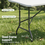 Gardeon 7PCS Outdoor Bar Set Stools Dining Chairs Table Patio Steel Bistro Set Black
