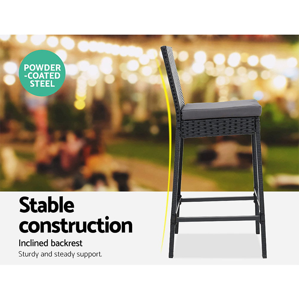 Outdoor Chairs: Gardeon 5-Piece Outdoor Bar Set Patio Dining Chairs Wicker Table Stools