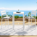 Outdoor Dining Sets: Gardeon Outdoor Bar Set Stools 3-Piece Dining Chairs Table Patio Aluminium Bistro Set