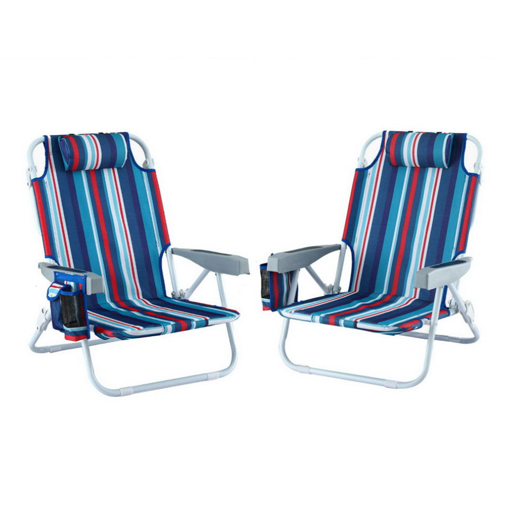 Outdoor Sofas & Lounge Sets: Gardeon Outdoor Chairs Beach Chair Backpack Cooler Storage Lightweight Fishing Blue