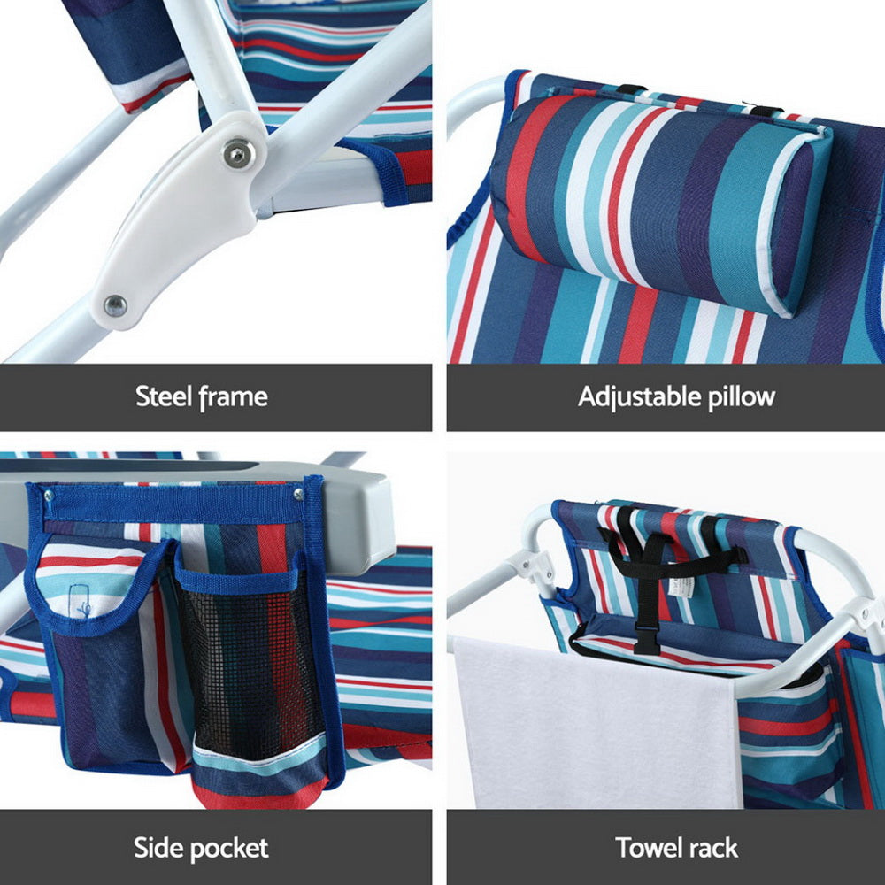 Outdoor Sofas & Lounge Sets: Gardeon Outdoor Chairs Beach Chair Backpack Cooler Storage Lightweight Fishing Blue