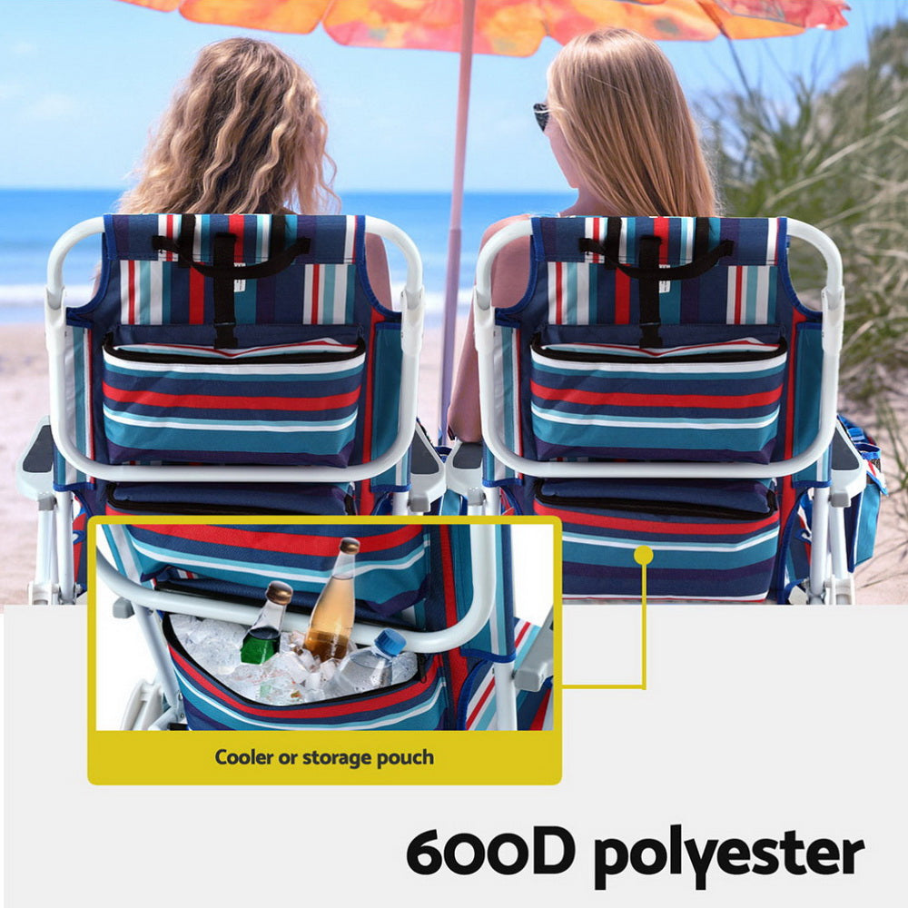 Outdoor Sofas & Lounge Sets: Gardeon Outdoor Chairs Beach Chair Backpack Cooler Storage Lightweight Fishing Blue