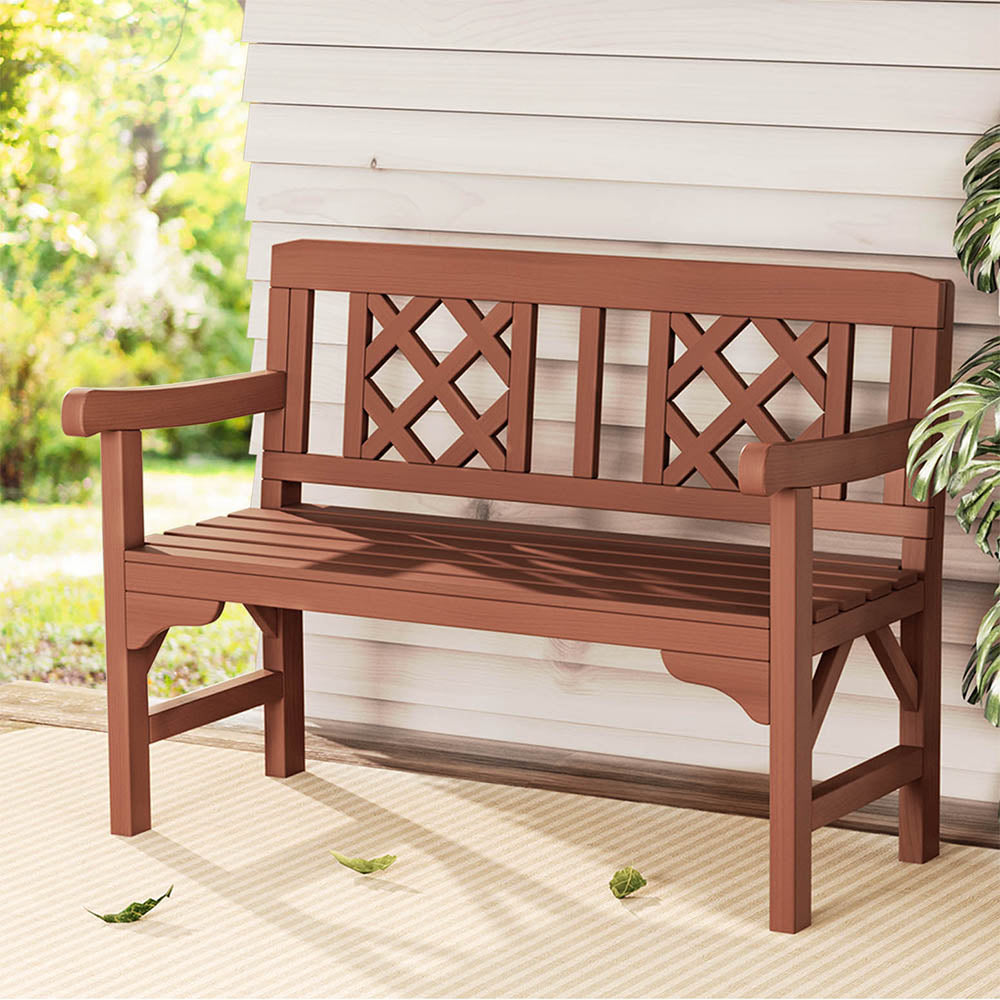 Outdoor Chairs: Gardeon Outdoor Garden Bench Wooden Chair 2 Seat Patio Furniture Lounge Natural