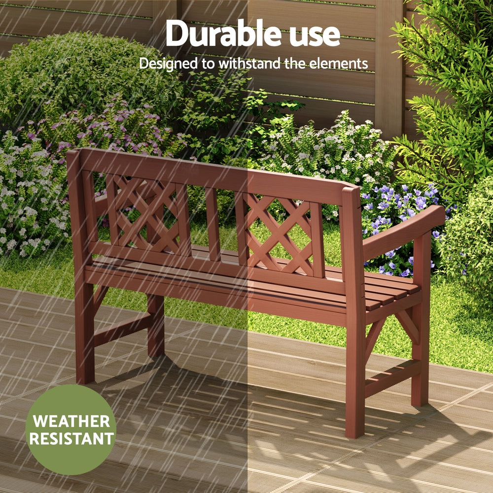 Outdoor Chairs: Gardeon Outdoor Garden Bench Wooden Chair 2 Seat Patio Furniture Lounge Natural