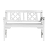 Outdoor Chairs: Gardeon Outdoor Garden Bench Wooden Chair 2 Seat Patio Furniture Lounge White