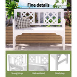 Outdoor Chairs: Gardeon Outdoor Garden Bench Wooden Chair 2 Seat Patio Furniture Lounge White