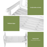 Outdoor Chairs: Gardeon Outdoor Garden Bench Wooden Chair 2 Seat Patio Furniture Lounge White