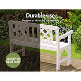 Outdoor Chairs: Gardeon Outdoor Garden Bench Wooden Chair 2 Seat Patio Furniture Lounge White