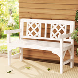 Outdoor Chairs: Gardeon Outdoor Garden Bench Wooden Chair 2 Seat Patio Furniture Lounge White
