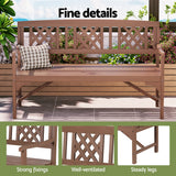 Outdoor Chairs: Gardeon Outdoor Garden Bench Wooden Chair 3 Seat Patio Furniture Lounge Natural