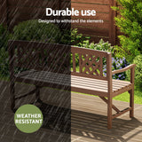 Outdoor Chairs: Gardeon Outdoor Garden Bench Wooden Chair 3 Seat Patio Furniture Lounge Natural
