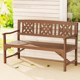 Outdoor Chairs: Gardeon Outdoor Garden Bench Wooden Chair 3 Seat Patio Furniture Lounge Natural
