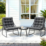 Outdoor Dining Sets: Gardeon 3PC Outdoor Bistro Set Patio Furniture Table and Chairs Steel Dining Chair